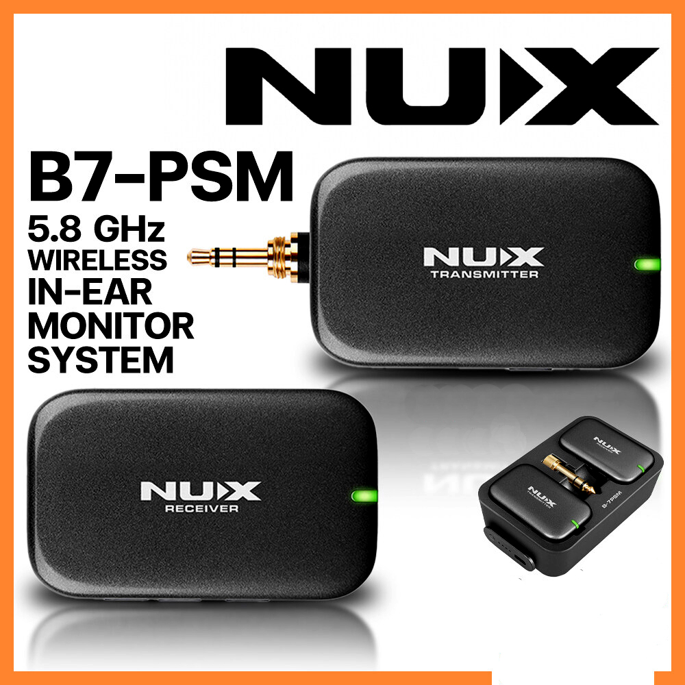 NUX B-7PSM 5.8 GHz Wireless In-Ear Monitor System, Stereo audio transmitting,